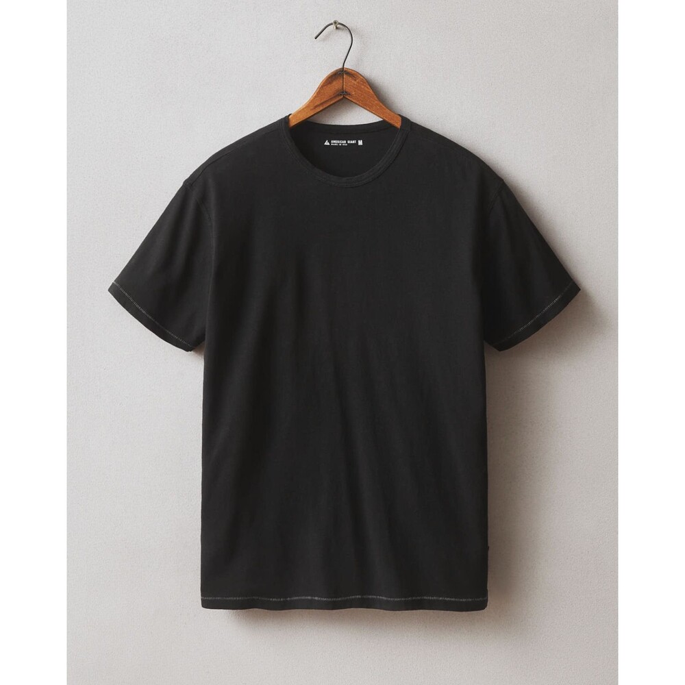 American Giant Hemp T-Shirt Mens Small Black Short Sleeve Cotton Jersey Crew NEW